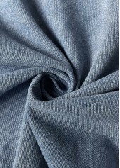 Denim Blue Button Long Sleeve Turn Down Collar Coat | thumb picture 