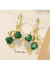 Green Four Leaf Clover Alloy Earrings | thumb picture 