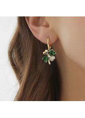 Green Four Leaf Clover Alloy Earrings | thumb picture 