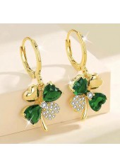 Green Four Leaf Clover Alloy Earrings