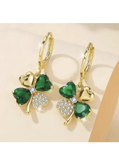 Green Four Leaf Clover Alloy Earrings | thumb picture 