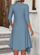 Dusty Blue Fake 2in1 Floral Print A Line Dress | thumb picture 