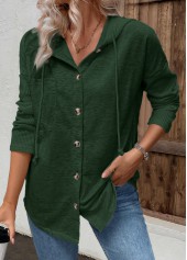 Green Patchwork Long Sleeve Hoodie | thumb picture 