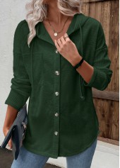 Green Patchwork Long Sleeve Hoodie | thumb picture 