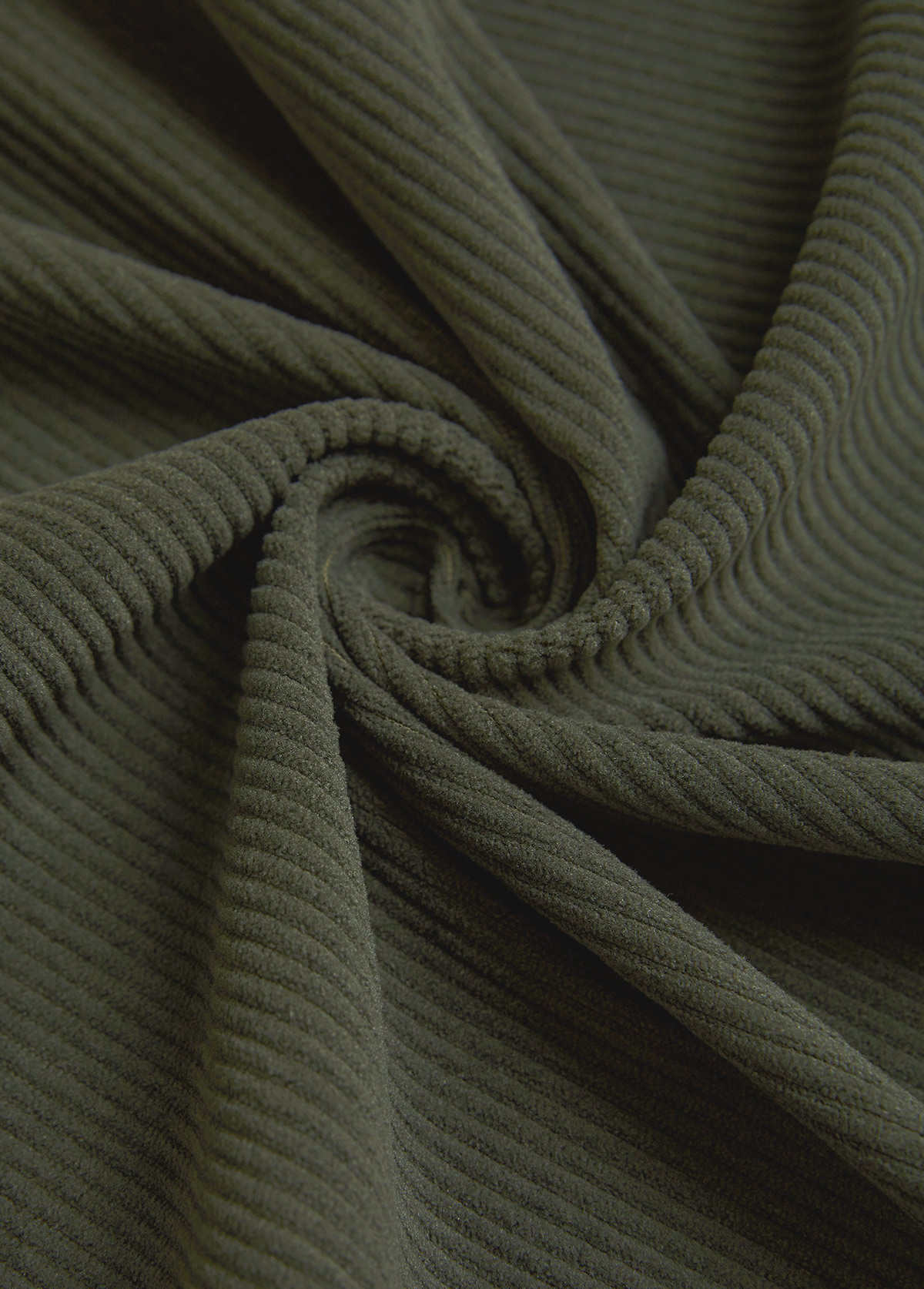 Olive Green Patchwork Sleeveless Shirt Collar Corduroy Waistcoat | picture 