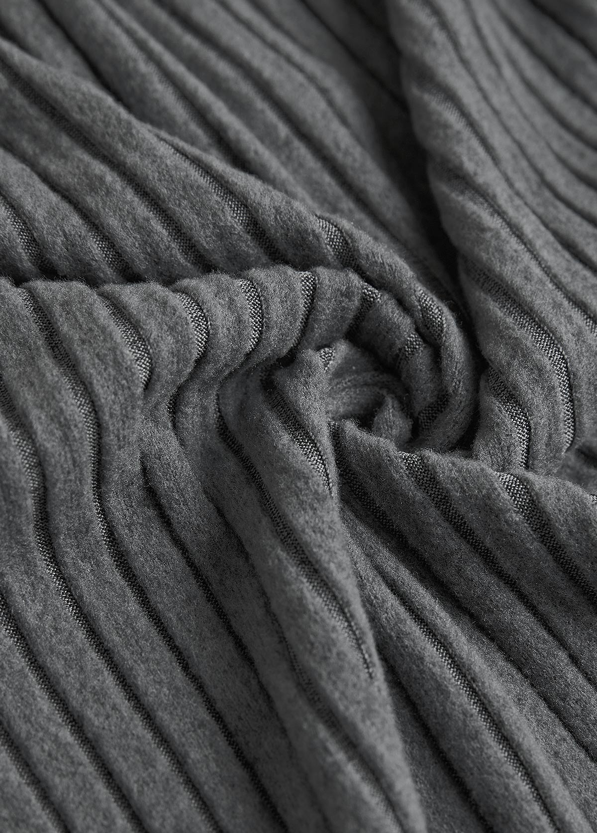 Grey Circular Ring Plus Size Striped Long Sleeve Sweatshirt | picture 