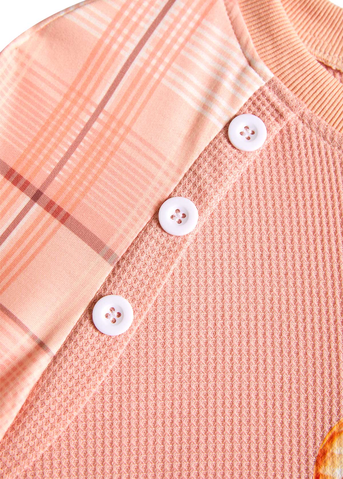 Halloween Dusty Pink Patchwork Plus Size Long Sleeve Sweatshirt | picture 