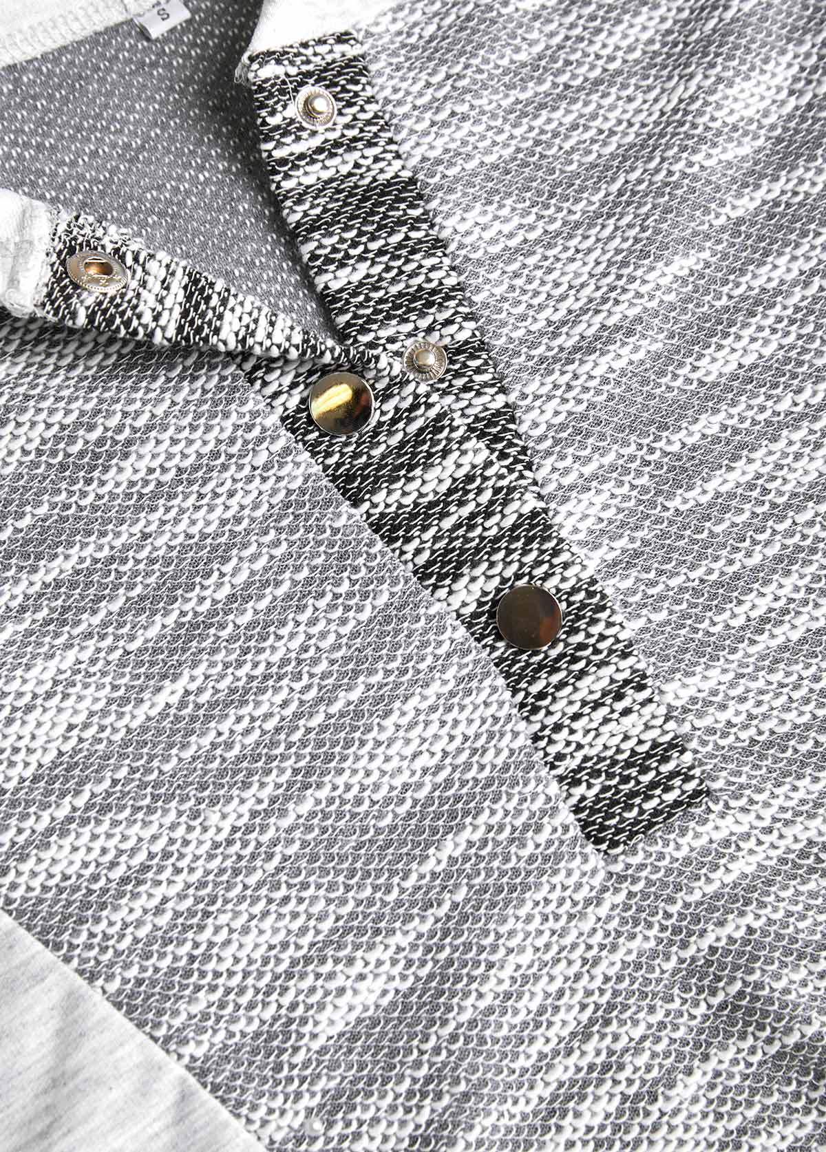 Light Grey Patchwork Plus Size Long Sleeve Hoodie | picture 