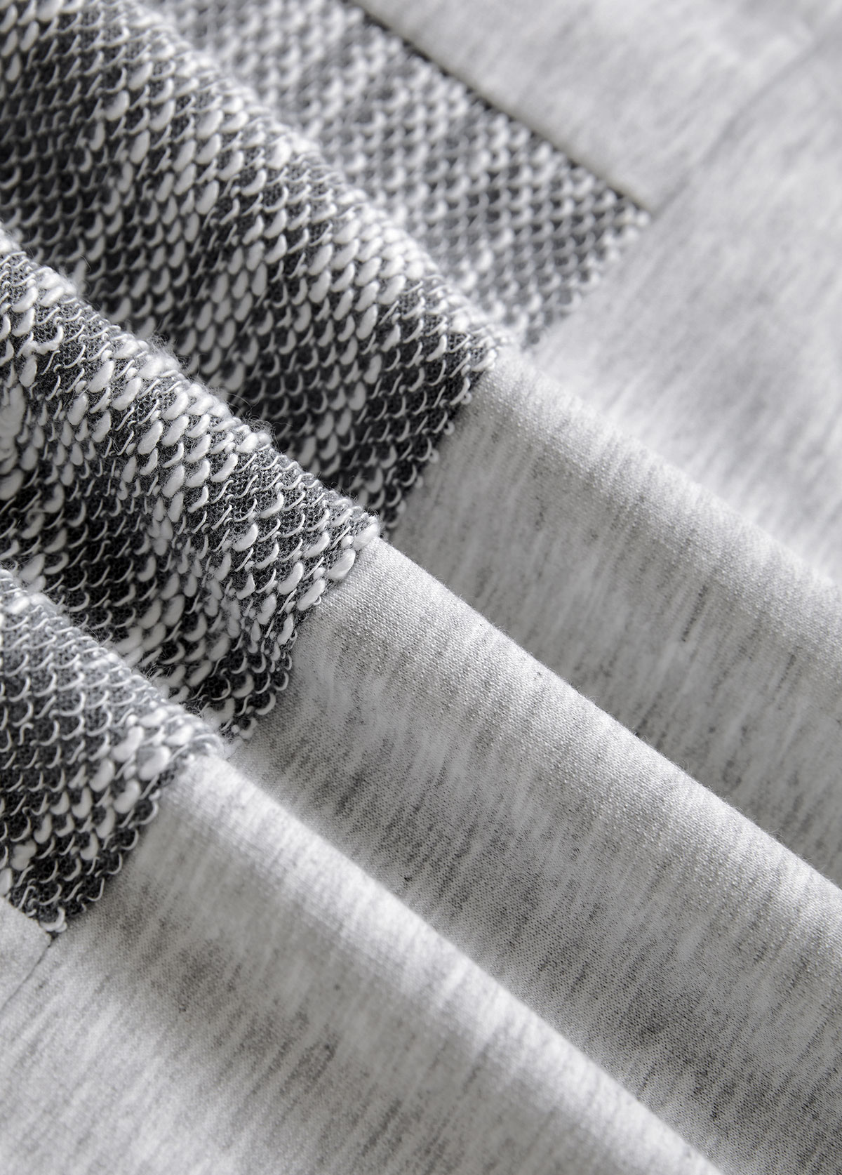 Light Grey Patchwork Plus Size Long Sleeve Hoodie | picture 