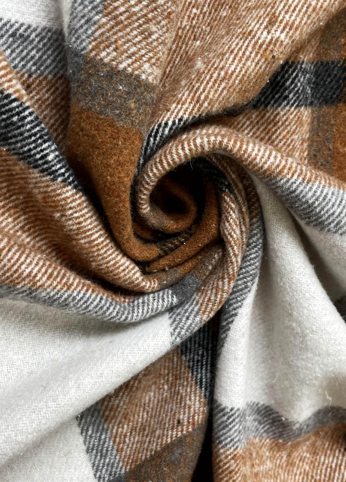 Dark Camel Button Plaid Long Sleeve Lapel Coat | picture 