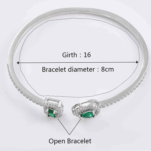 Green Copper Teardrop Square Open Bangle USD 13.98