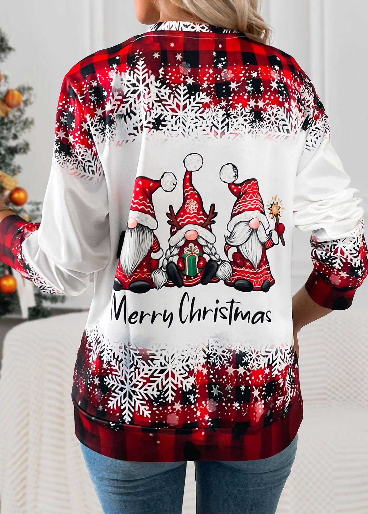 Christmas Red Tummy Coverage Santa Claus Print T Shirt | picture 