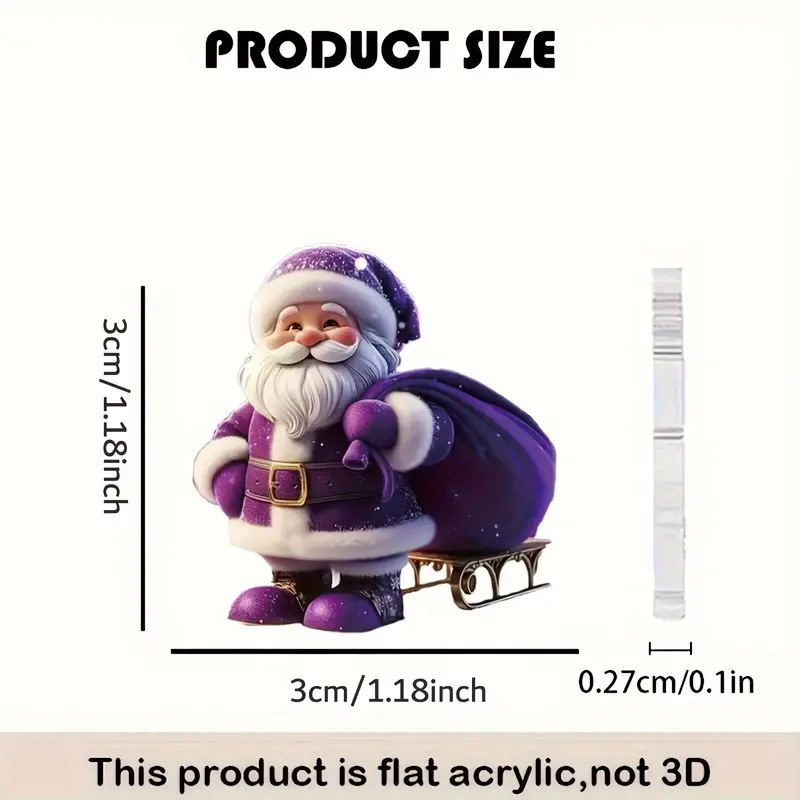 Christmas Purple Santa Claus Acrylic Detail Earrings | picture 