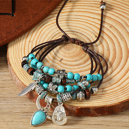 Mint Green Tribal Layered Beaded Bracelet | picture 