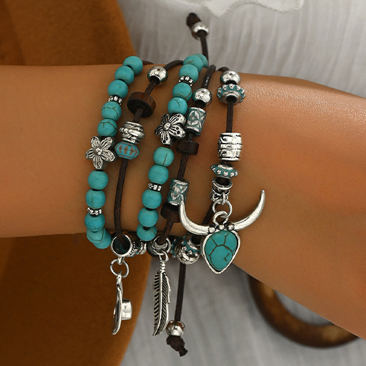 Mint Green Tribal Layered Beaded Bracelet | picture 