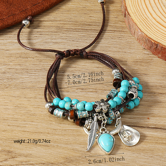 Mint Green Tribal Layered Beaded Bracelet | picture 