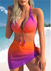 Tie High Waisted Ombre Multi Color Bikini Set | thumb picture 