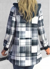 Grey Geometric Print Coat