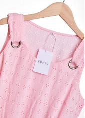 Pink Textured Fabric Scoop Neck Tank Top | thumb picture 