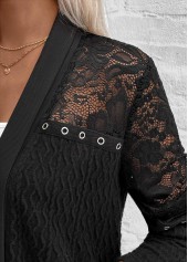 Black Patchwork Long Sleeve Light Cardigan | thumb picture 