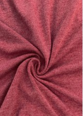 Brick Red Patchwork Short Sleeve V Neck T Shirt | thumb picture 