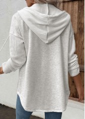 Light Grey Patchwork Long Sleeve Hoodie | thumb picture 