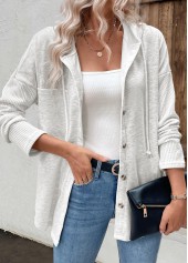 Light Grey Patchwork Long Sleeve Hoodie | thumb picture 