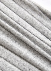 Light Grey Button Long Sleeve V Neck T Shirt | thumb picture 