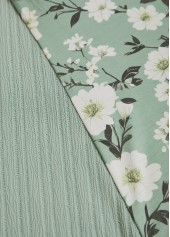 Sage Green Tummy Coverage Floral Print Long Sleeve Dress | thumb picture 