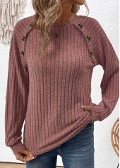 Dark Reddish Purple Patchwork Long Sleeve T Shirt | thumb picture 