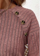 Dark Reddish Purple Patchwork Long Sleeve T Shirt | thumb picture 
