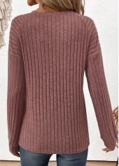 Dark Reddish Purple Patchwork Long Sleeve T Shirt | thumb picture 