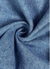 Denim Blue Patchwork Long Sleeve Lapel Coat | thumb picture 