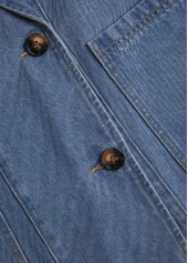 Denim Blue Patchwork Long Sleeve Lapel Coat | thumb picture 