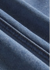 Denim Blue Patchwork Long Sleeve Lapel Coat | thumb picture 