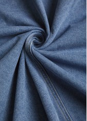 Denim Blue Patchwork Long Sleeve Lapel Coat | thumb picture 