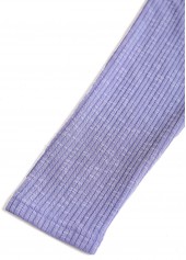 Dusty Purple Embroidery Long Sleeve Split Neck T Shirt | thumb picture 