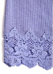 Dusty Purple Embroidery Long Sleeve Split Neck T Shirt | thumb picture 