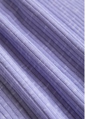 Dusty Purple Embroidery Long Sleeve Split Neck T Shirt | thumb picture 