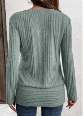 Green Surplice Long Sleeve Fake Two Piece Twinset | thumb picture 