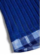 Blue Button Plaid Long Sleeve Fake Two Piece Twinset | thumb picture 