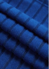 Blue Button Plaid Long Sleeve Fake Two Piece Twinset | thumb picture 