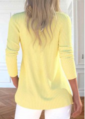 Light Yellow Patchwork Long Sleeve Round Neck T Shirt | thumb picture 