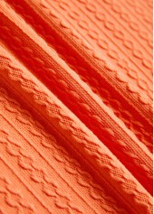 Orange Patchwork Plaid Long Sleeve Hoodie | thumb picture 