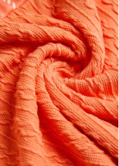 Orange Patchwork Plaid Long Sleeve Hoodie | thumb picture 