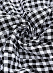 Black Plaid Elastic Waist High Waisted Pants