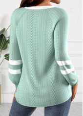 Green Textured Fabric Long Sleeve Round Neck Sweatshirt | thumb picture 