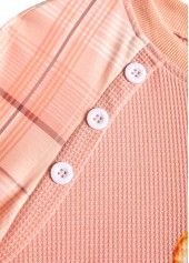 Halloween Dusty Pink Button Long Sleeve Round Neck Sweatshirt | thumb picture 