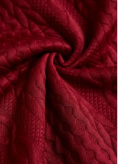 Wine Red Patchwork Tribal Print Long Sleeve Hoodie | thumb picture 