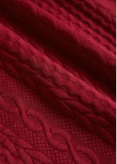 Wine Red Patchwork Tribal Print Long Sleeve Hoodie | thumb picture 